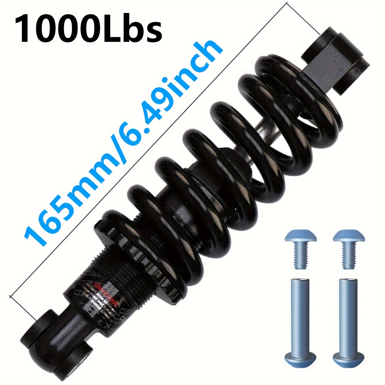Amortisseur Arrière Vélo 150mm - Suspension à Ressort Hélicoïdal En Acier - Pour VTT, Vélo Électrique - Absorption Des Chocs, Conduite Douce - Charge Max 2000kg