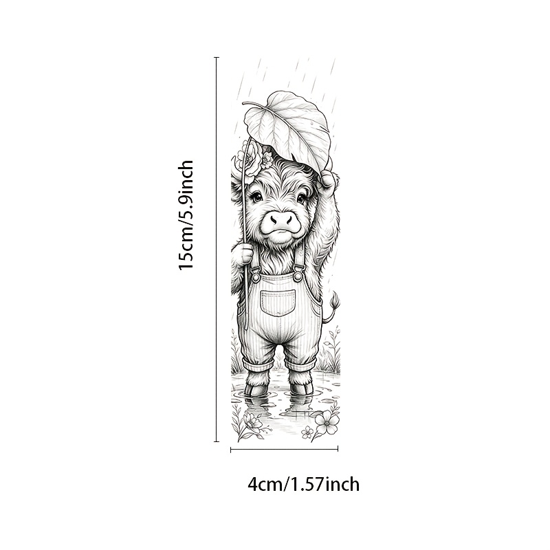 TEMU Lot de 20 marque-pages Vache Highland pour les amateurs de livres, séparateurs de pages de livre de coloriage à faire soi-même avec des de vache