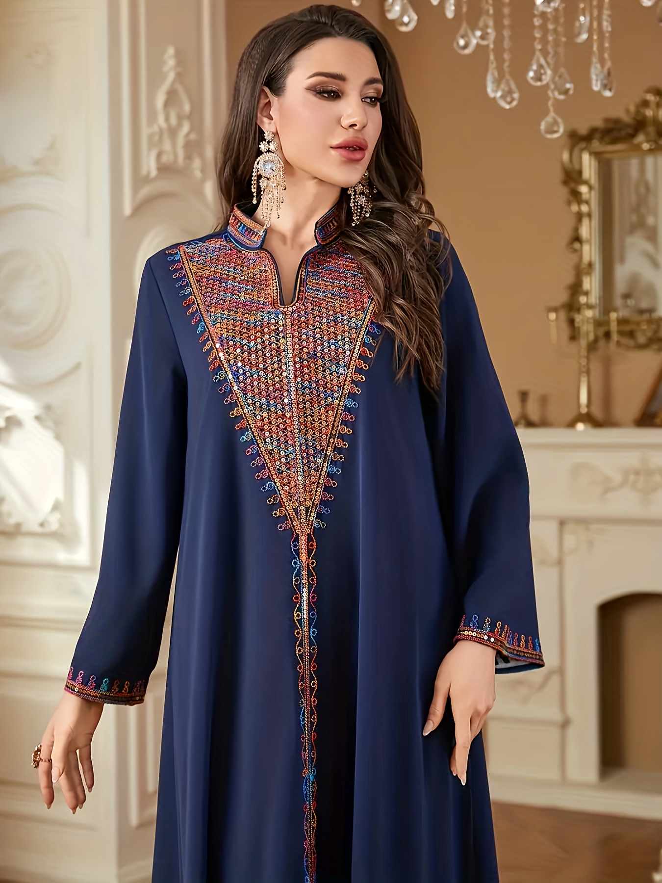 beaded caftan dress Aileen Silk Caftan Dress Beaded main image 1