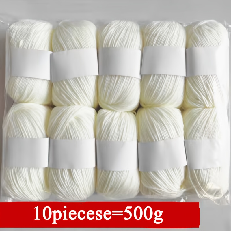 E-shop 10er-Pack Luxus-Mischgarn Set - 10 Knäuel weiches Strickgarn, geeignet für Pullover, Babydecken- und Schal-Projekte, 50G pro Knäuel, Mehrfarbig