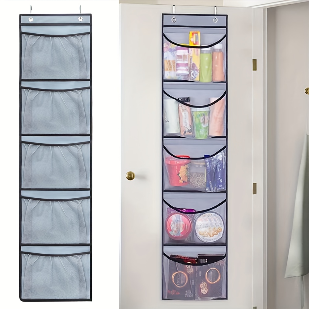 

1pc Over The Door Organizer Hanging Door Storage For Closet, 5 Large Pockets With Z-shaped Hooks For Bathroom, Bedroom And Stuffed Animals Storage For Small Business Owners/shops/retailers