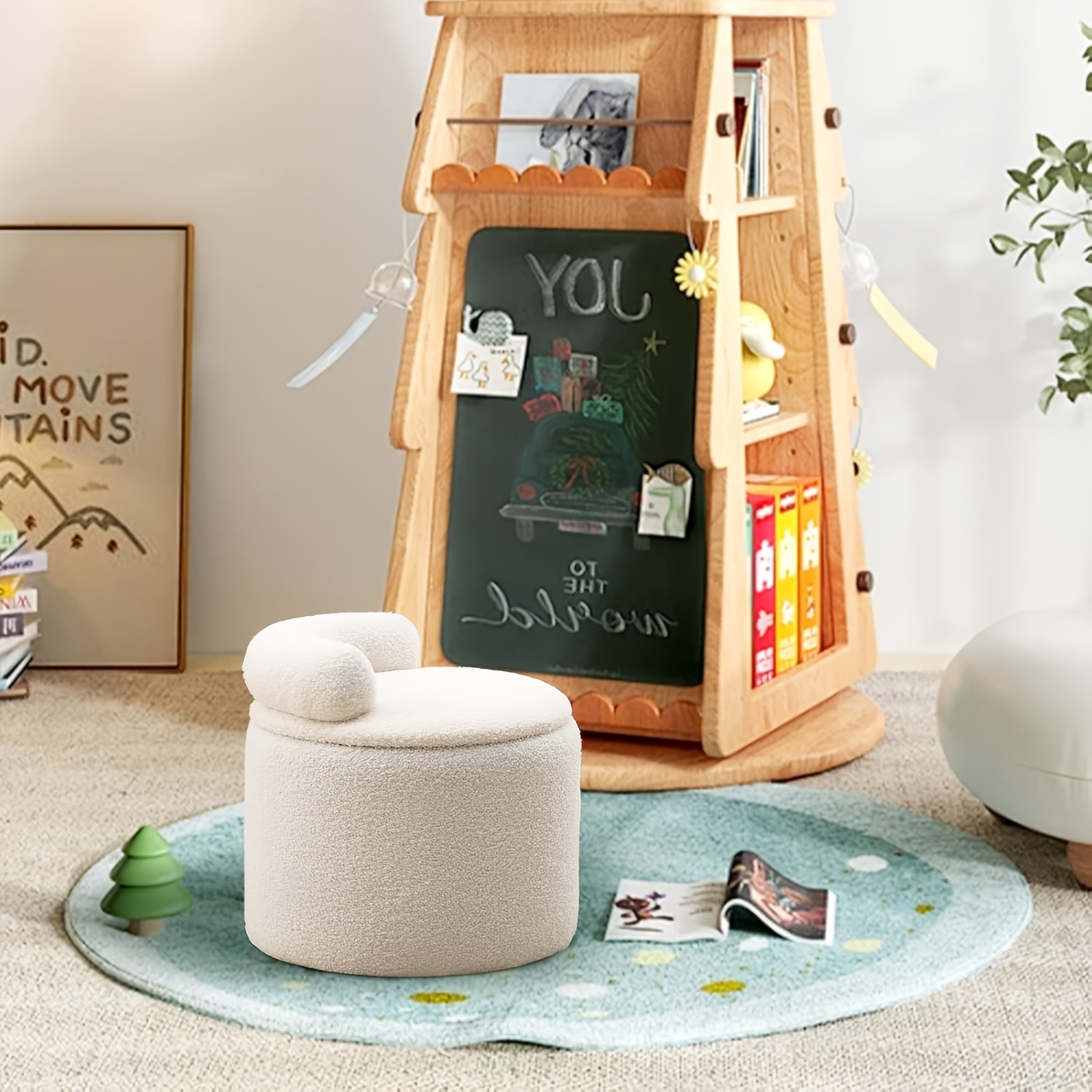 ottoman soft teddy velvet upholstered stool - Temu