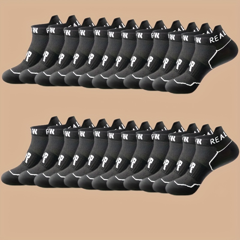 E-shop Herren-Feuchtigkeitstransportierende Low-Cut-Socken im 12-Paar-Pack – Atmungsaktive bequeme Sportsocken mit Fußgewölbestütze, mehrfarbig PC für