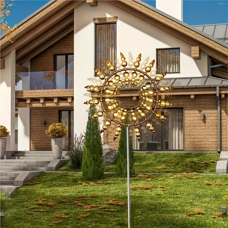 

1pc Moulin à vent cinétique magique en métal, attrapeur alimenté par le vent, décoration unique pour patio, jardin, pelouse et cour extérieure