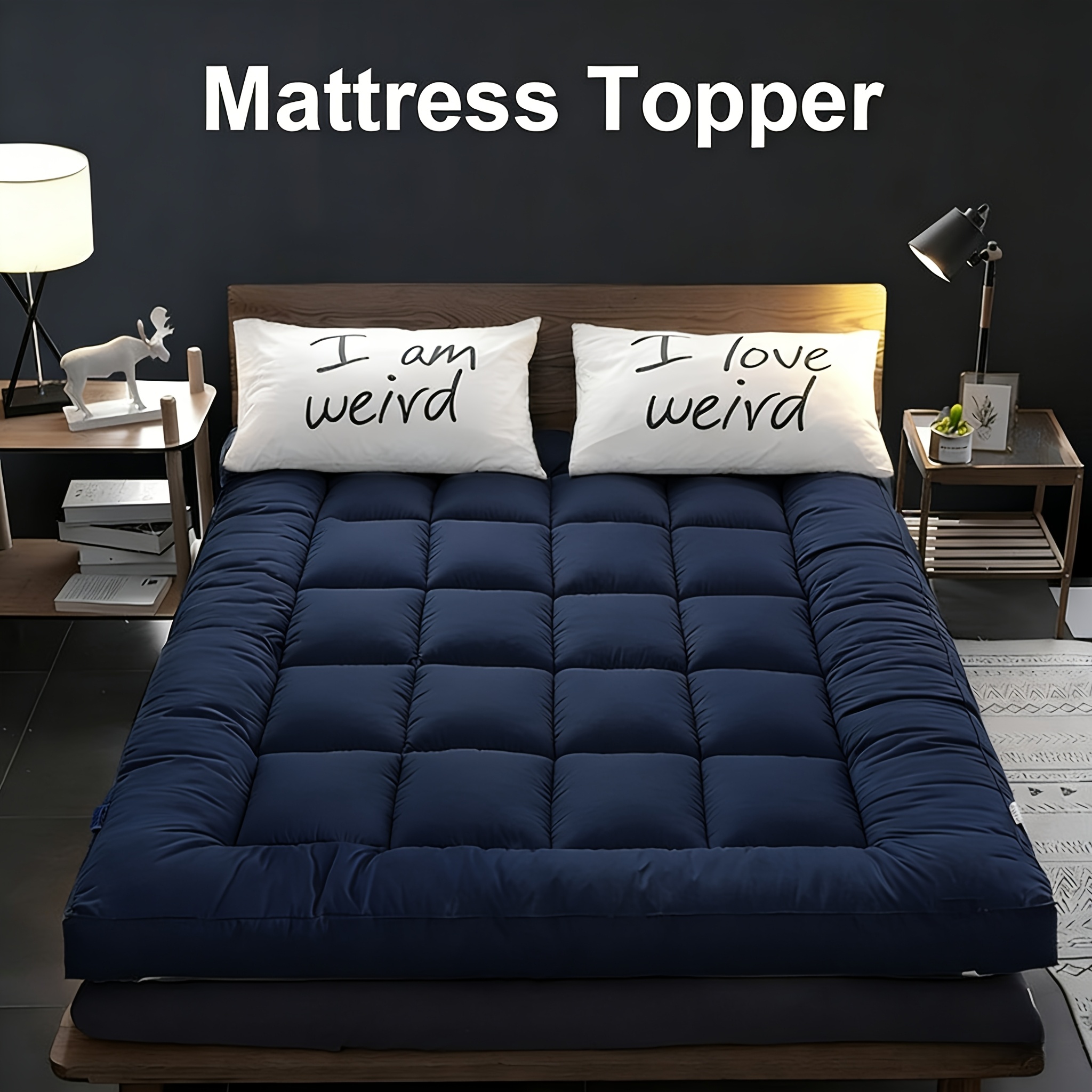10cm extra thick mattress topper withmicrofiberbreathable quilted 1000gsm filling mattress pad with elasticstraps ultra topper machine corner soft plush bed washable     sizes colors multiple  