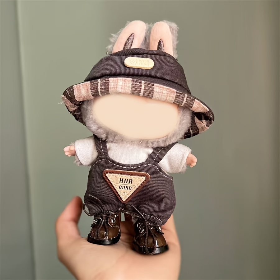 2-Piece Clothes Outfit Set For LABUBU 17cm Doll (Doll Not Included) - Cute Hairband & Dress