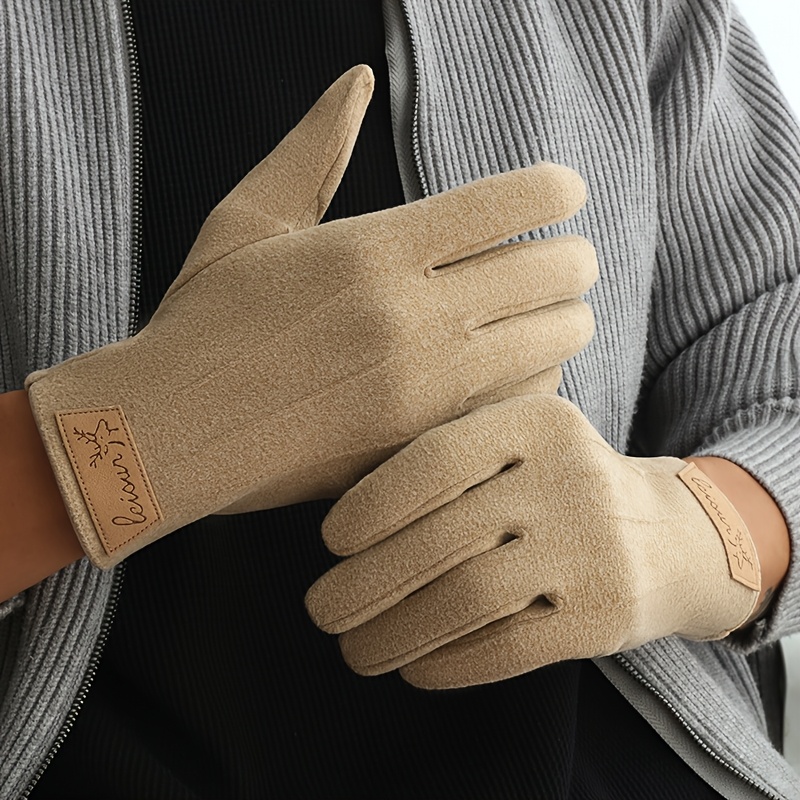 Image of Men's Gloves Winter Warm Thickened Cold Weather Touchscreen Design Multi-colors 1pc