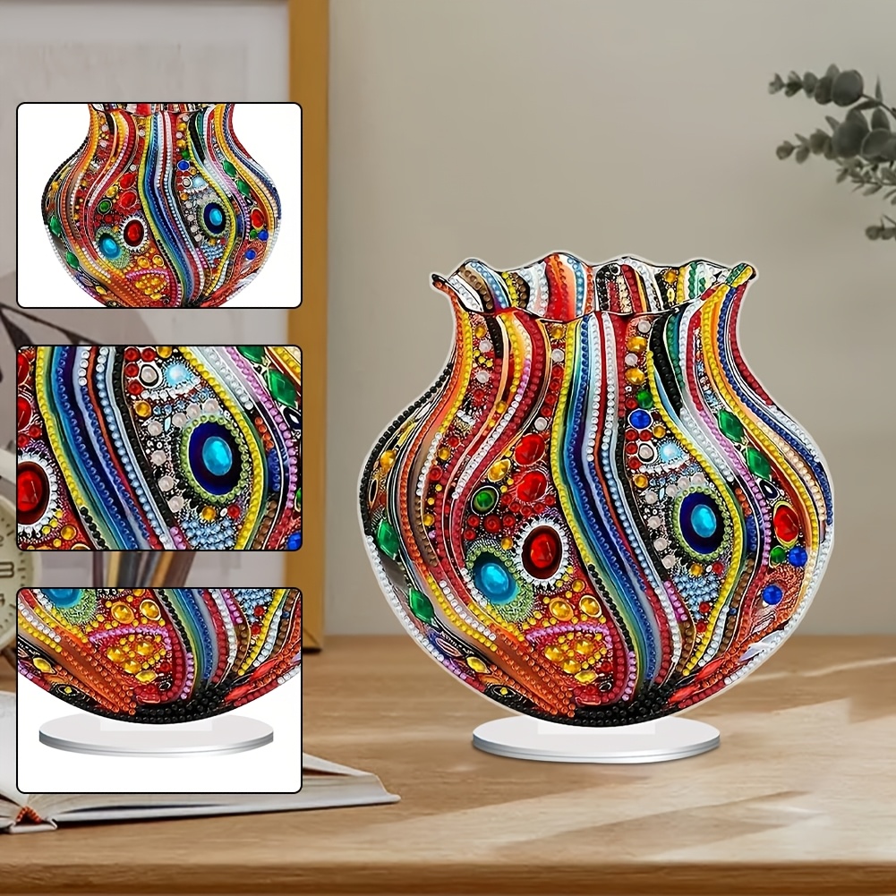 

Diy Diamond Art Kit - Vase , For Desk Decor, Irregular Shaped