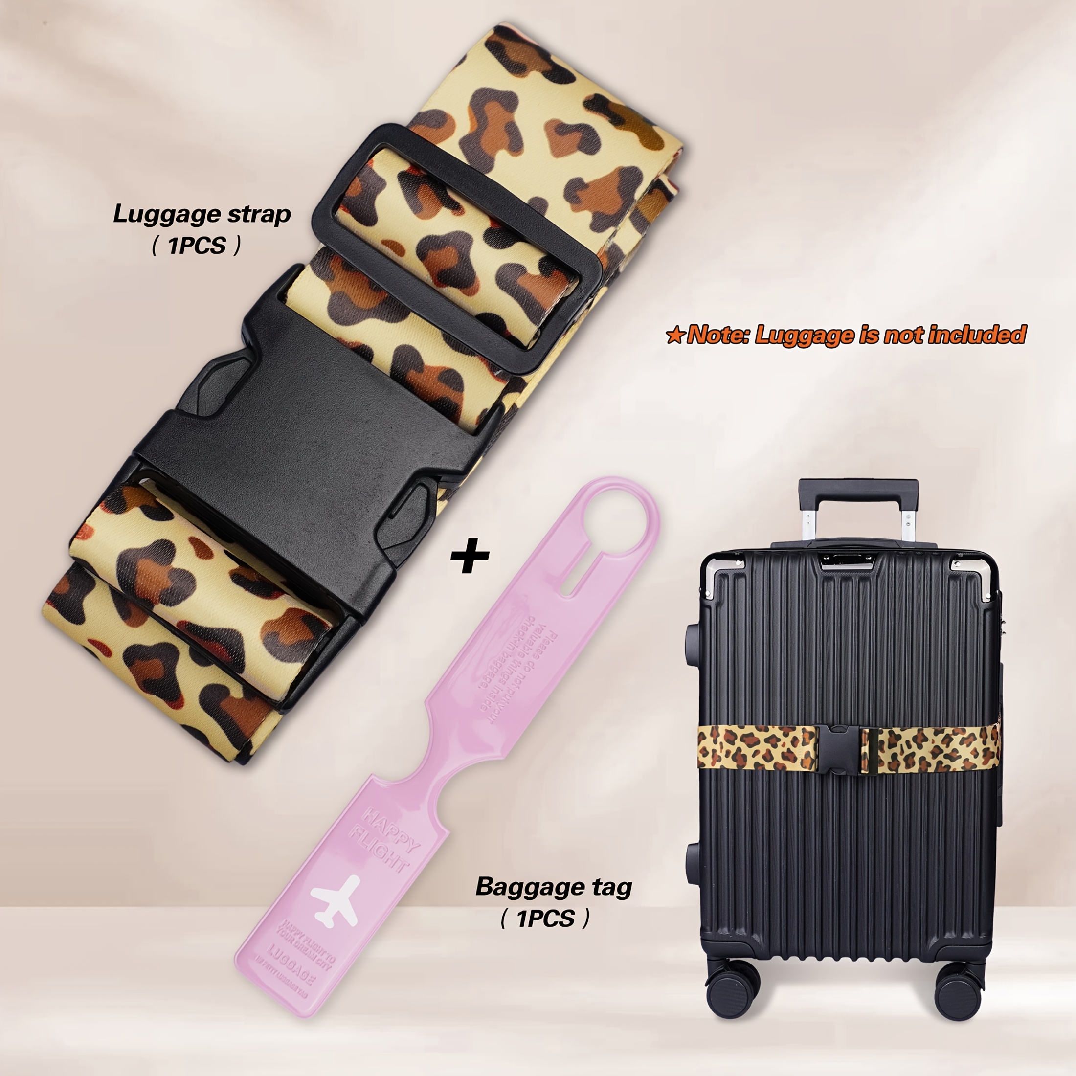 Ceinture Valise Voyage Sangle à Bagage Ajustable - Lot De 2 Avec Couleurs Flashy