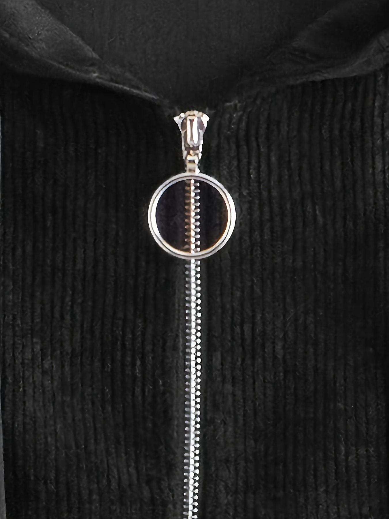 plus size womens casual hooded corduroy zipper coat black Temu