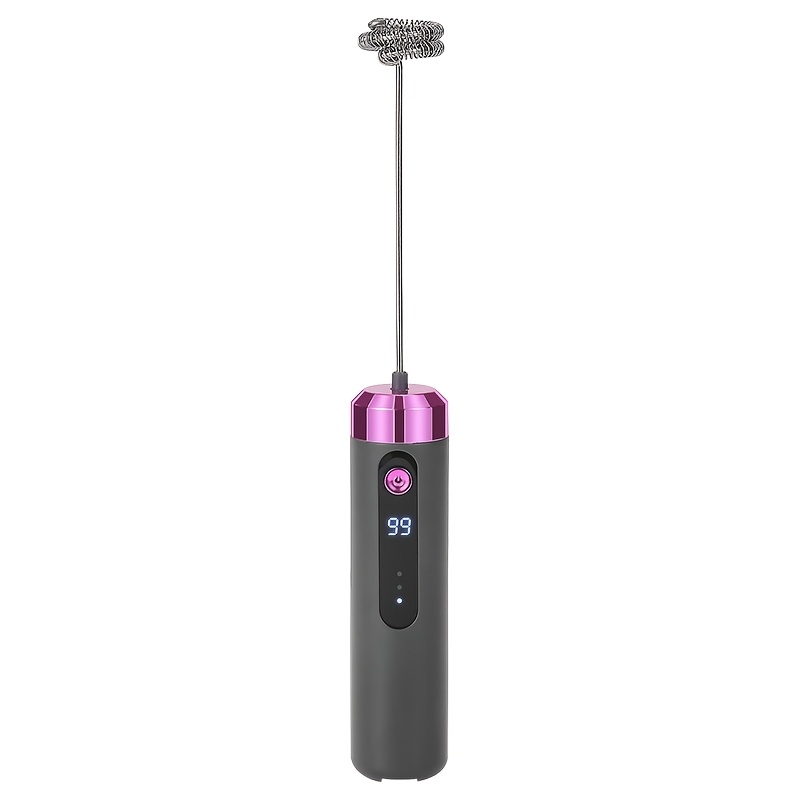 TEMU 1 Handheld Mini Electric Milk Frother, Stainless Steel Usb Rechargeable, Settings, Portable Coffee Mixer, Kitchen Additions Egg Beater, Egg