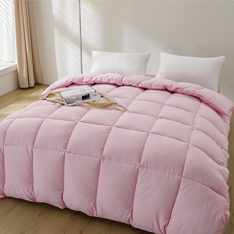 TEMU Plush Warm High-quality Fiber Filled Duvet Insert, Black Embedded Rope Craft, Box Cloud-like Soft Duvet, Queen Size, King Size Beds, Use, With 4
