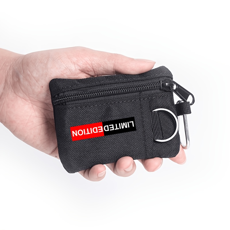 1pc Outdoor Multifunctional Wallet, Letter Design Coin Purse, Casual Zipper Waist Bag Accessory Organizer