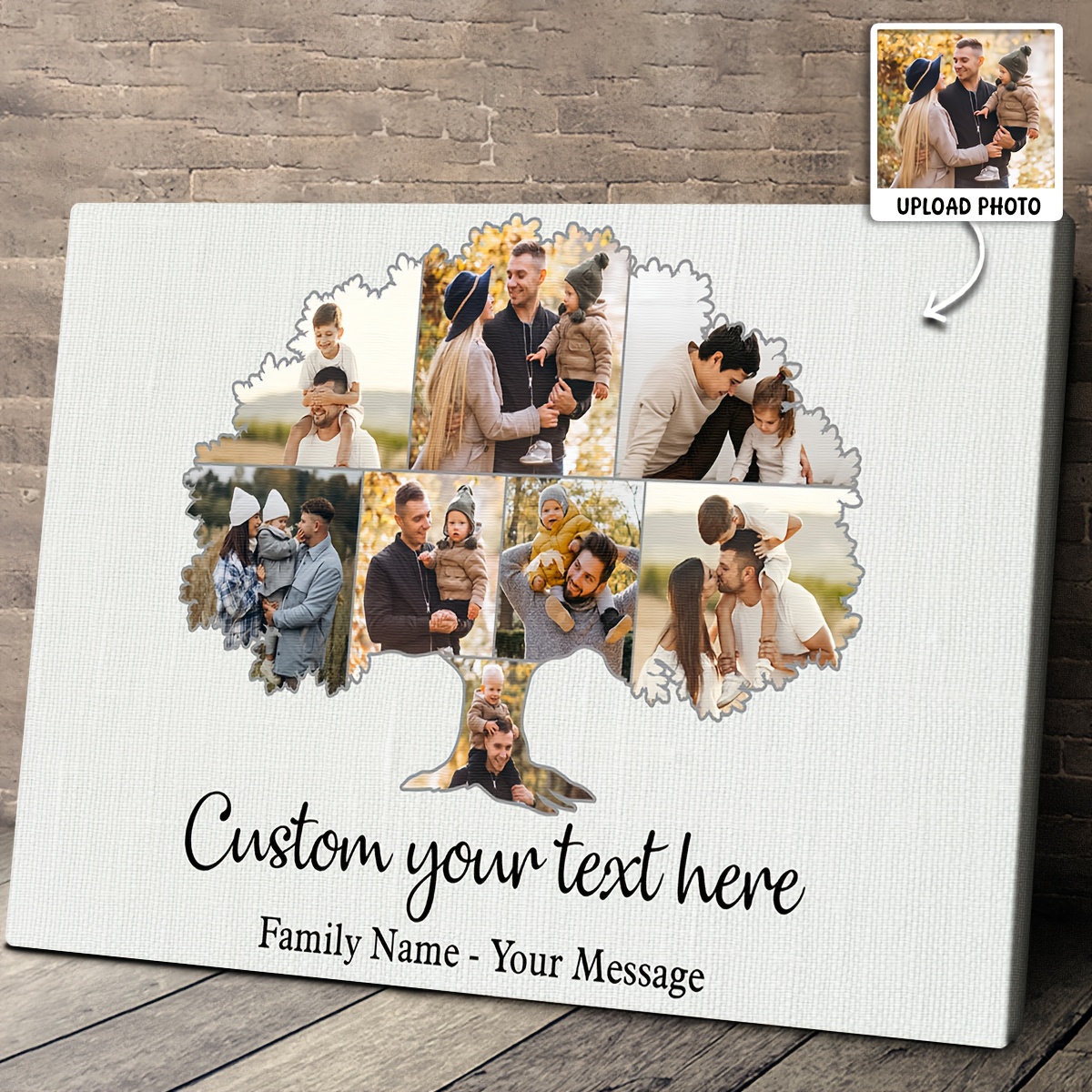 TEMU Family Tree Photo Collage Custom Family Tree Photo Collage - Family Photo Collage Anniversary Birthday Gift Mom Dad Canvas