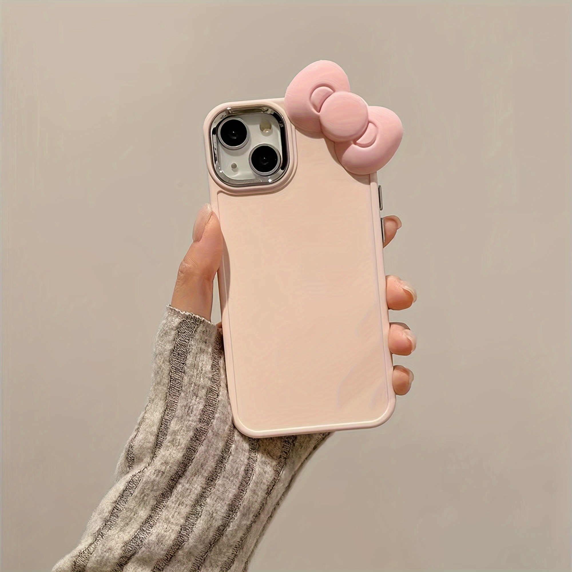 

A Cute Cartoon 3d Pink Bow Phone Case For Series