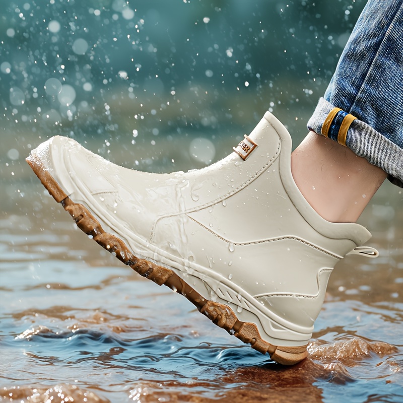 unisex wasserdichte pvc regenstiefel slip on kurze stiefel Temu