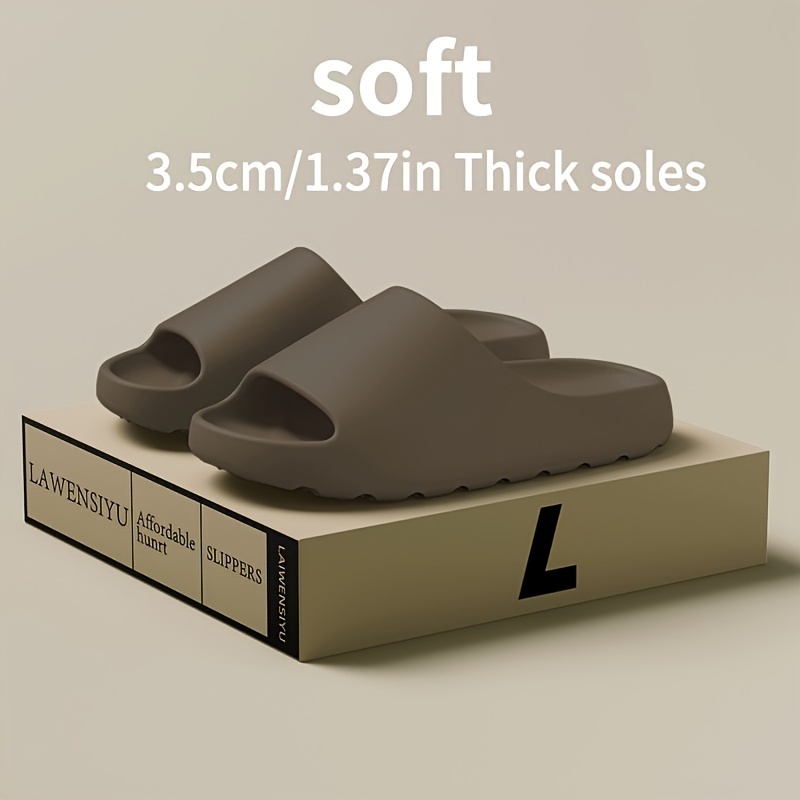 

Simple Solid Color Slides, Casual Open Toe Soft Sole Shoes, Comfortable Indoor Home Bathroom Slides