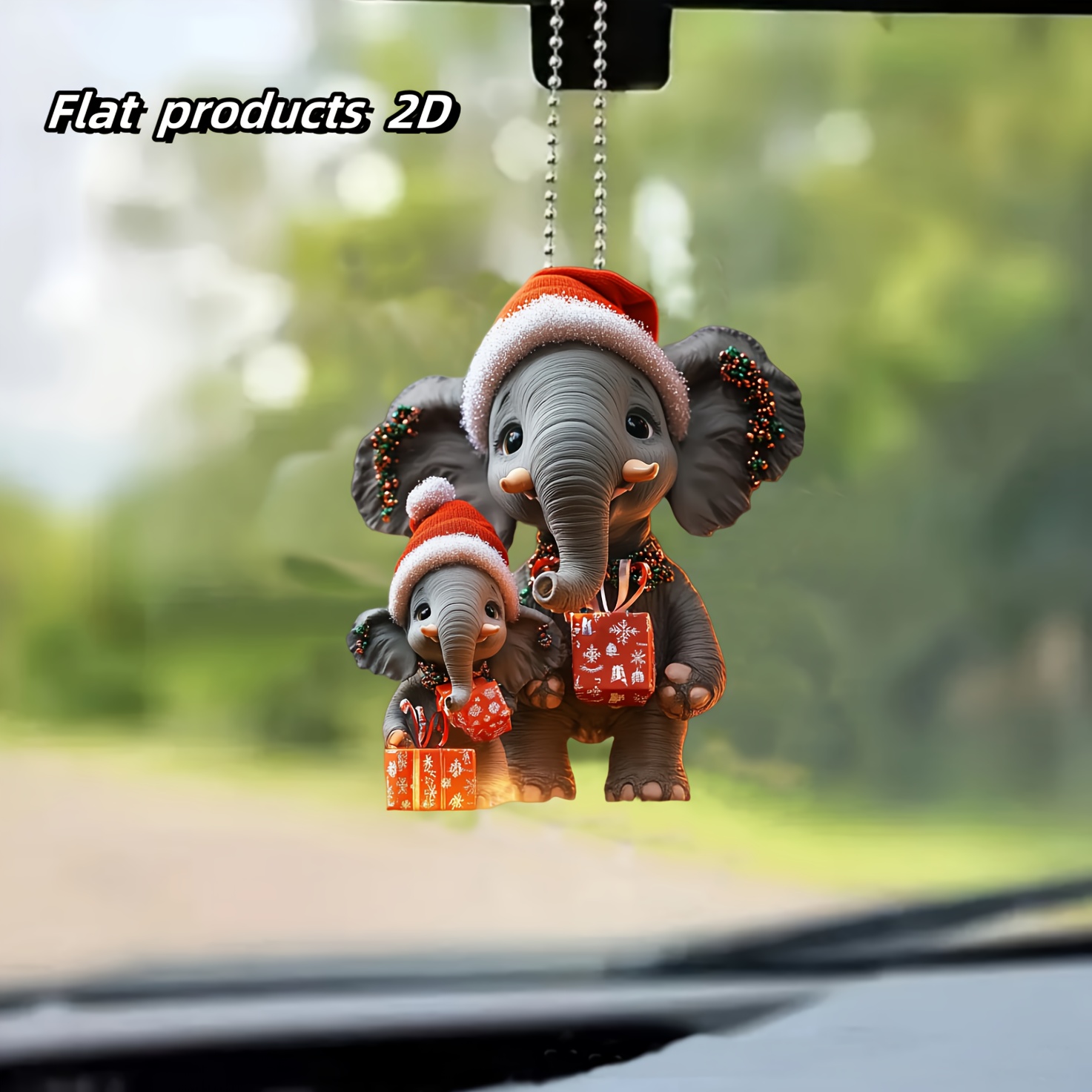 

An Elephant And A Baby Elephant. Suitable For Car Ornaments, Key Chains, Christmas Ornaments, Home Decorations, Holiday Decorations, Small Gifts. Material: Acrylic 2d