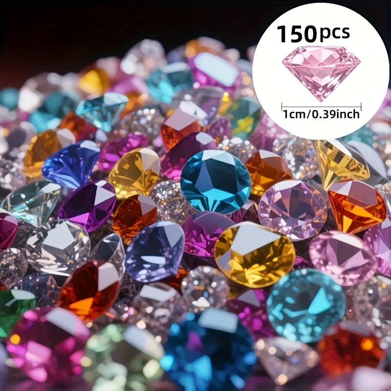 E-shop 150 Acryl Fake Diamanten, künstliche Strasssteine, Tischdekorationen, Vasenfüller, Weihnachtsdeko, geeignet für Vasenfüllung, Tischdekorationen