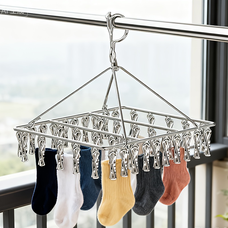 rust steel multi functional drying rack polished metal sock drying rack sturdy and thick household sock clip balcony underwear drying wonder drying racks