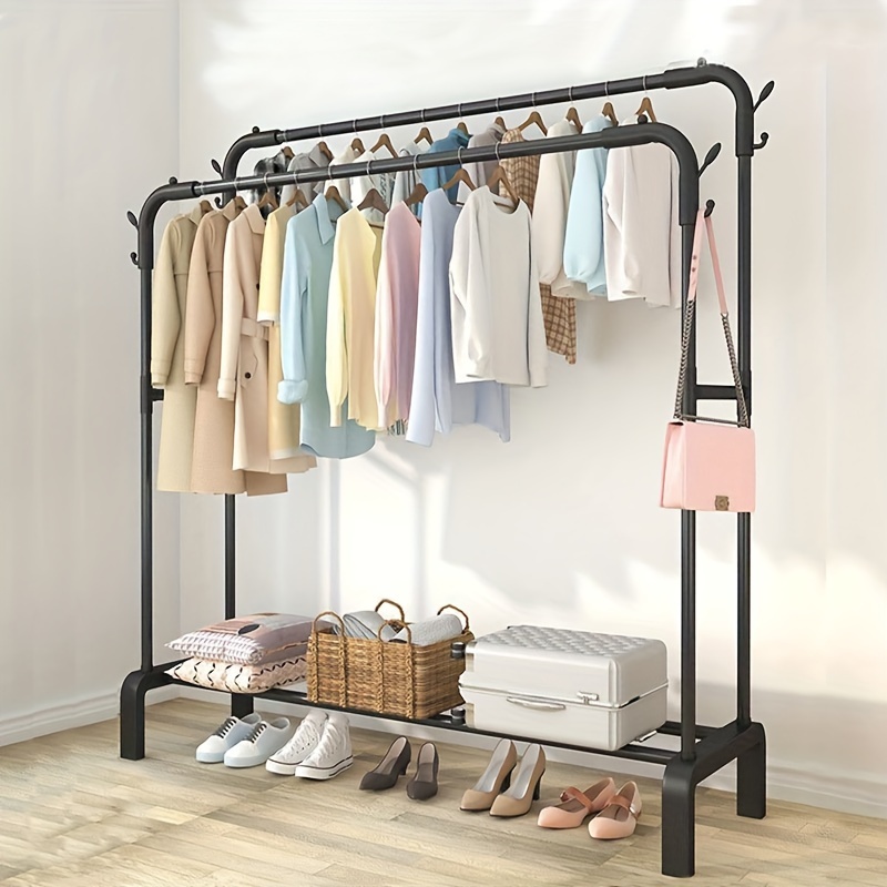 

1pc Drying Rack Floor Household Hanging Clothes Student Dormitory Folding Bedroom Drying Shelf Balcony Place Simple Drying Clothes Pole (need To Assemble Yourself)