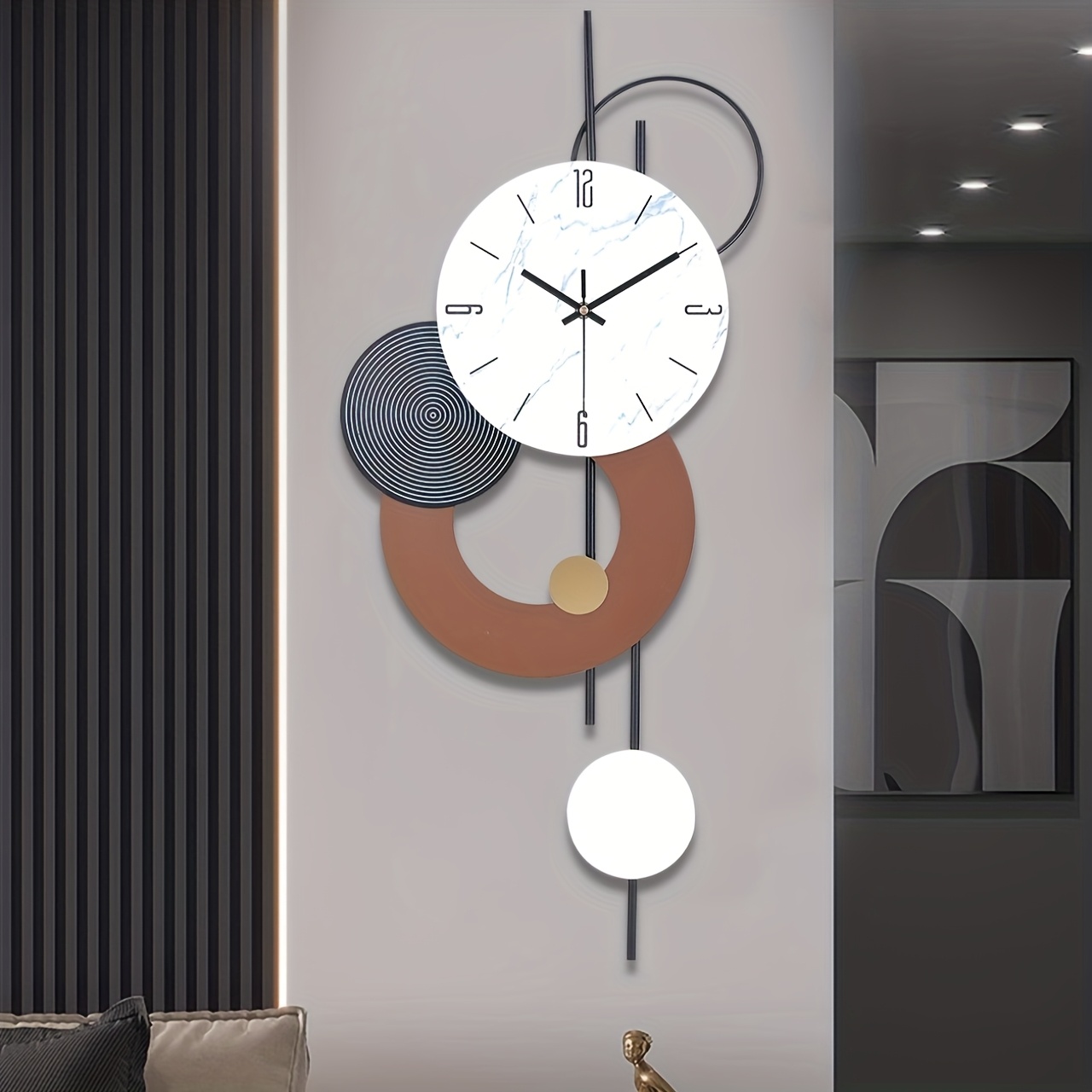 Image of Decor For The Entrance, Featuring A Luxurious European Style Iron Wall Art And A Silent Wall Clock, Suitable For Living Rooms, Bedrooms, Dining Rooms, Kitchens, Studies, And Hotels.