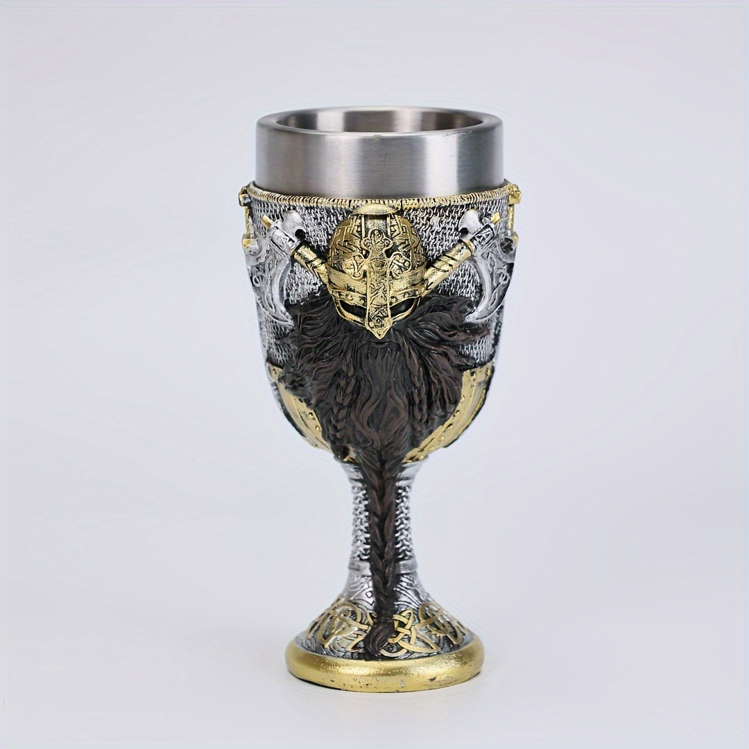 a     wine glass 3d viking pirate stainless   wine   cocktail glass   viking desktop decorative wine glass christmas gift details 5