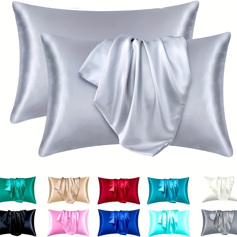 2pcs luxurious   pillowcases breathable   cooling feel solid color with envelope closure machine washable 2pcs details 1