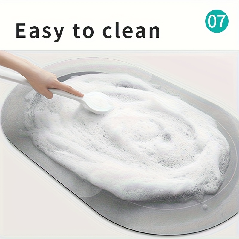 1pc diatomite bath mat super absorbent kitchen rug bathroom floor mat long doormat vintage style non   for bath kitchen hotel entrance welcome mat short pile washable for home laundry bathroom decoration Product details 8