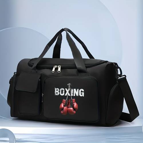 1pc boxing gloves sports equipment gym travel duffel bag large capacity tote bag with adjustable shoulder strap multiple compartments camping travel accessories