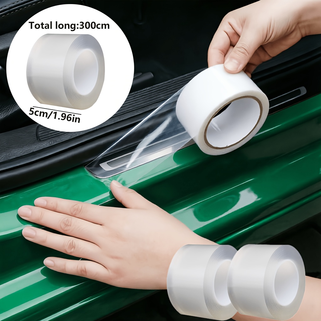 TEMU 2 Rolls Invisible Car Film Tapes | High Design, Easy To Tear And No Residue, Suitable For Most Car Door Decorations, Motorcycle, Bicycle Body