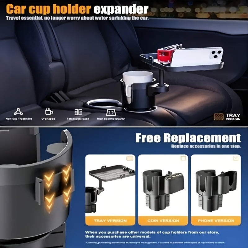 adjustable car cup holder with 360 rotating tray abs material   for secure beverage storage ideal for food and drink organization vehicle accessory   accessory durable car part drink tray for car drink cup holder car car cup holders drink cup holder Product details 2