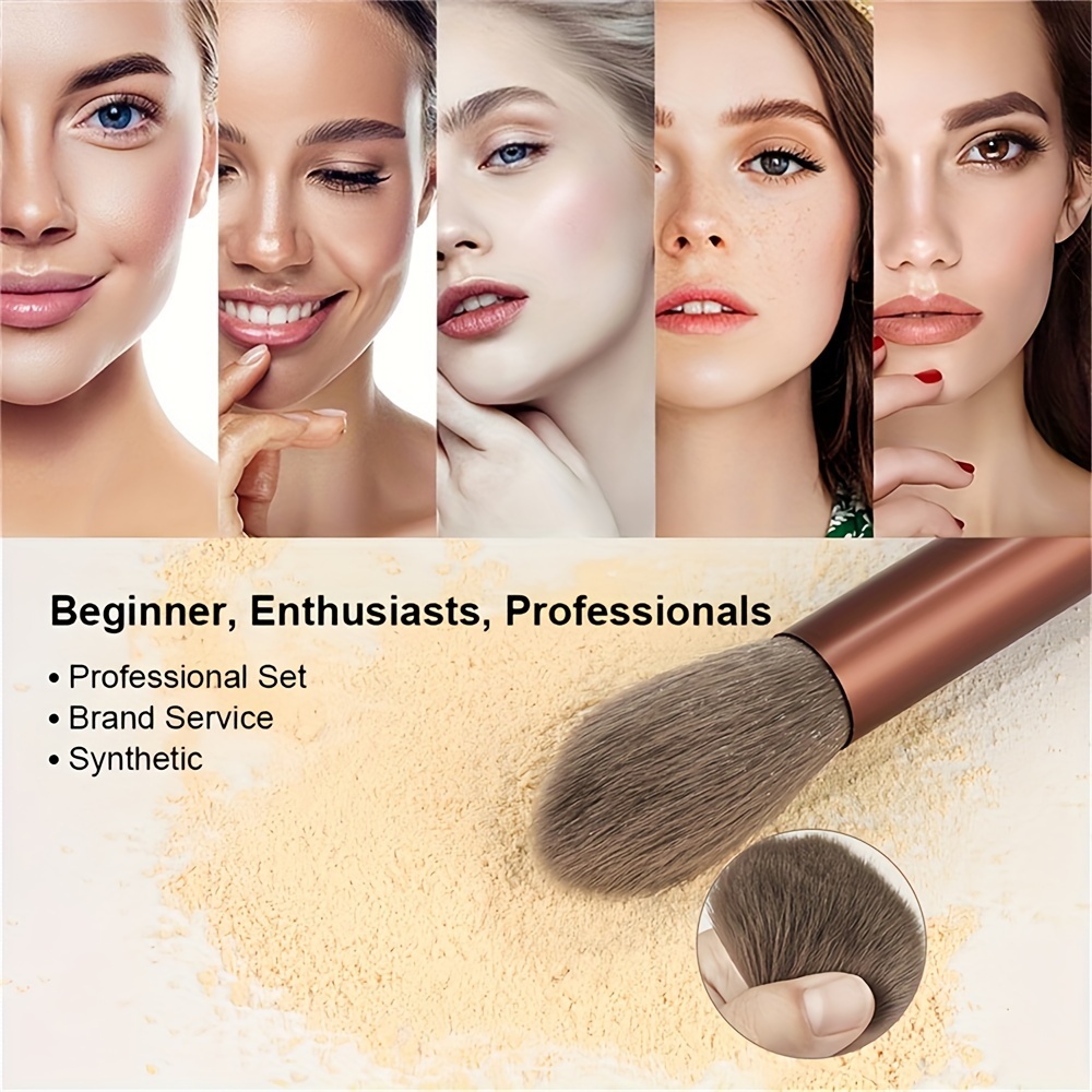 Conjunto profesional de brochas cosméticas para maquillaje - 8/9/15 piezas, que incluye herramientas suaves y esponjosas para difuminar base, polvo, sombra de ojos, esponjas de maquillaje y toalla de lavado para una aplicación amigable para viajar, regalos de cumpleaños, regalos del Día de la Madre