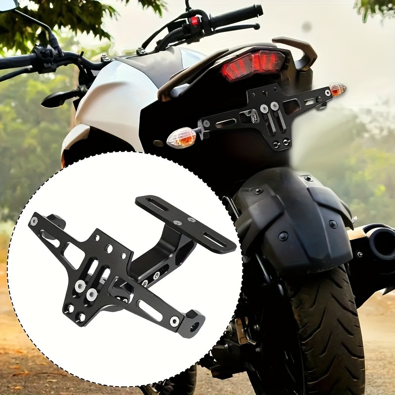 

1pc Adjustable Motorcycle License Plate Holder With Led Turn Signal Indicators, Aluminum Alloy Frame For , Kawasaki, For Honda, , For Bmw R1200 Accessories