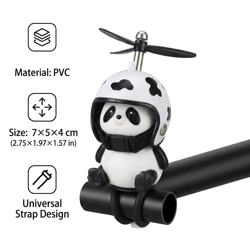 TEMU Cow, Helmet, Panda And Windmill Ornaments, Straps, Residue-free Car Stickers, 2 Styles Available, Universal Decoration For Bicycles, Electric