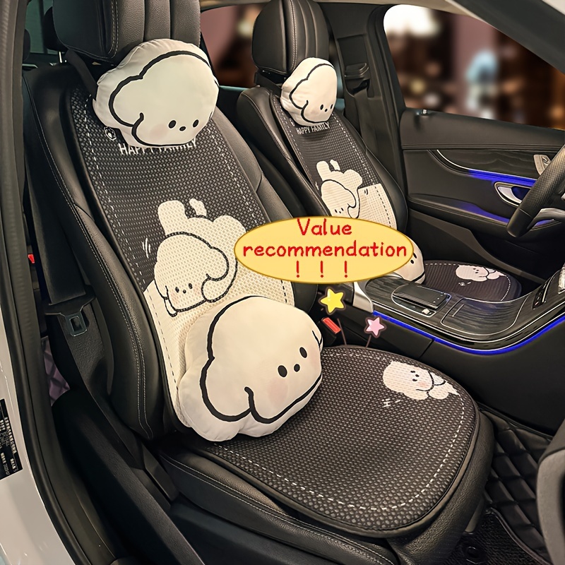 

Premium Car 5-seater Full Set Car Seat Covers And Seat Cushions, Universal Anti-slip Breathable Ice Fiber Fabric Car, Truck, Sedan And Suv Universal Seat Cushions