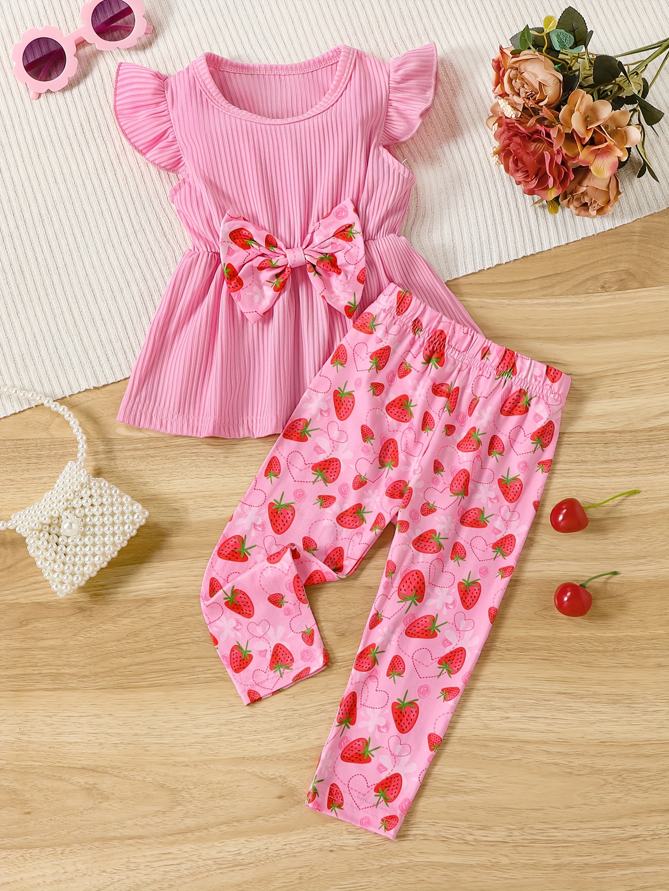 Imcute Toddler Baby Girl Clothes Ruffle Tops Bell Bottom Flare Pants Outfits  