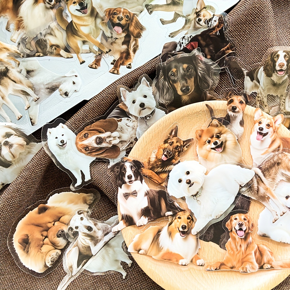 50 Dog Breeds Stickers Laptop Handbook Mobile Phone Case Decoration Stickers