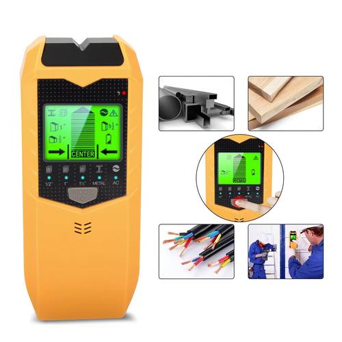 1pc wall stud finder sensor wall scanner 5 in 1 lcd electronic detector edge center wood current metal ac detection stud sensor beam finders for and edge of wood ac wire metal studs joist pipe