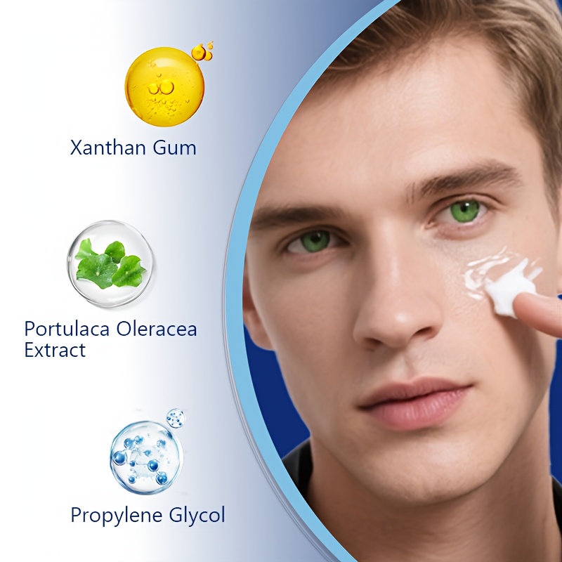1pc Crème Hydratante pour Hommes à la Crème, Haute Hydratation, Contient du Sodium Hyaluronate, Extrait d'Aloe Vera et de Purslane, Facile à Absorber, Rafraîchissante et Non Grasse, Crème Hydratante pour Hommes
