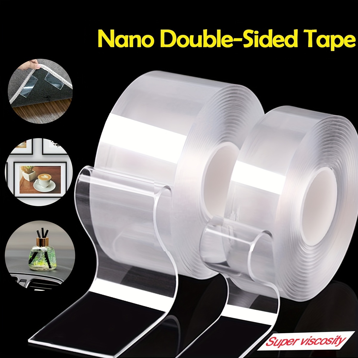 1 roll double sided   high   transparent nano acrylic   tape wall car traceless waterproof strong tape high temperature resistant non slip stickers strong   tape