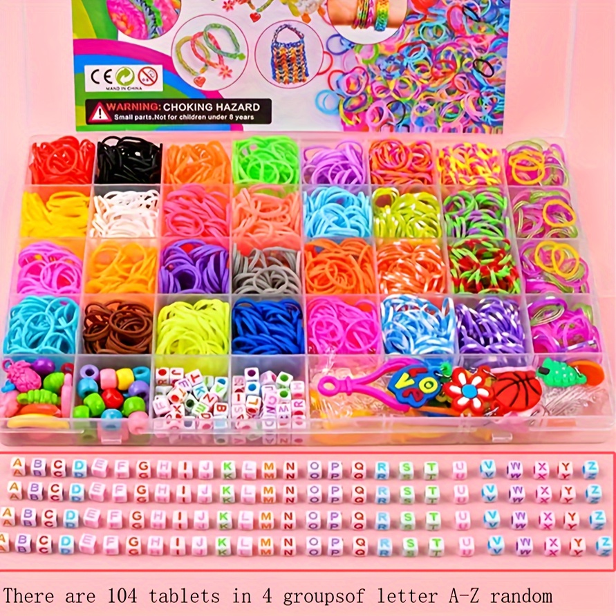 TEMU 4500pcs Vibrant Band Kit - Making Set With Rubber Bands For Unique Bracelets, Bangles & Crafts - Perfect Christmas Gift, Best For Christmas