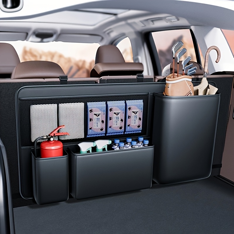 TEMU 1/2-pack Car Trunk Hanging Organizer, Car Storage Box, Back Seat Storage Net, Sturdy And Durable, Back Seat Storage Bag, Suitable For Suvs,