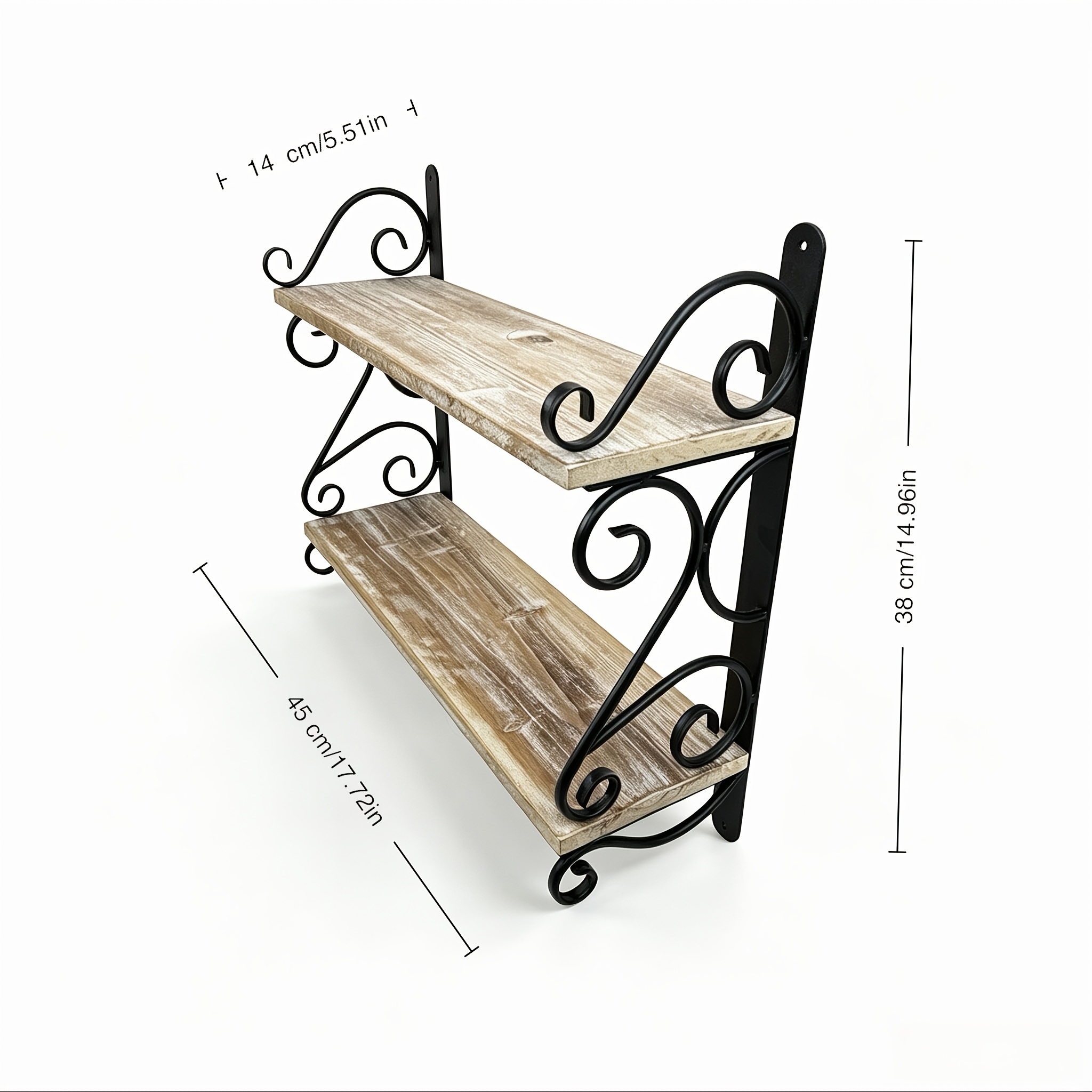TEMU Double-layer Thickened Wall-mounted Storage Rack, Solid Wood Layer Shelf, Wall-mounted Floating Shelf, Wall-mounted Rack, Floating Shelf For