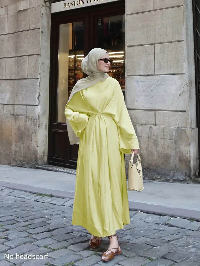 arabic casual dress Women's V Neck Long Sleeve Long Dress, Womenswear All-Season Casual Wear Loose Fit A-Line Print Jalabiya, Soft 75D Stretch Fabric, Chic Elegant Arabic Clothing, Casual Elegant Dresses