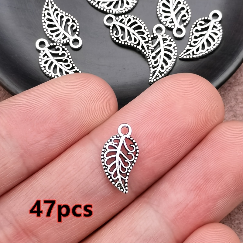TEMU 47 piezas de colgante con dije de hoja hueca, colgante de moda para mujer, accesorio de joyería de estilo bohemio, fabricación de joyería a ,