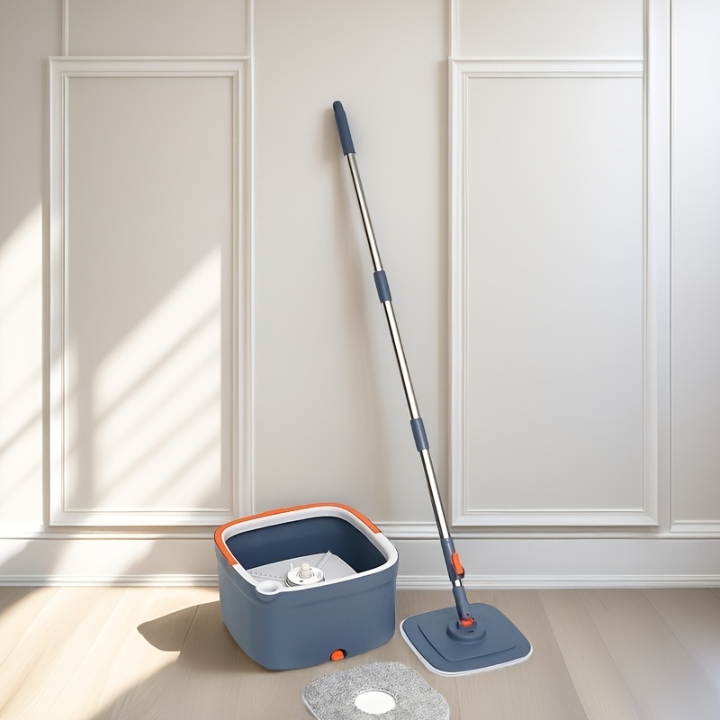 1pc easywring spin mop and bucket set with separate dirt chamber   washing dual use for wet and dry cleaning ideal for kitchens bathrooms living rooms     effortless floor care details 1