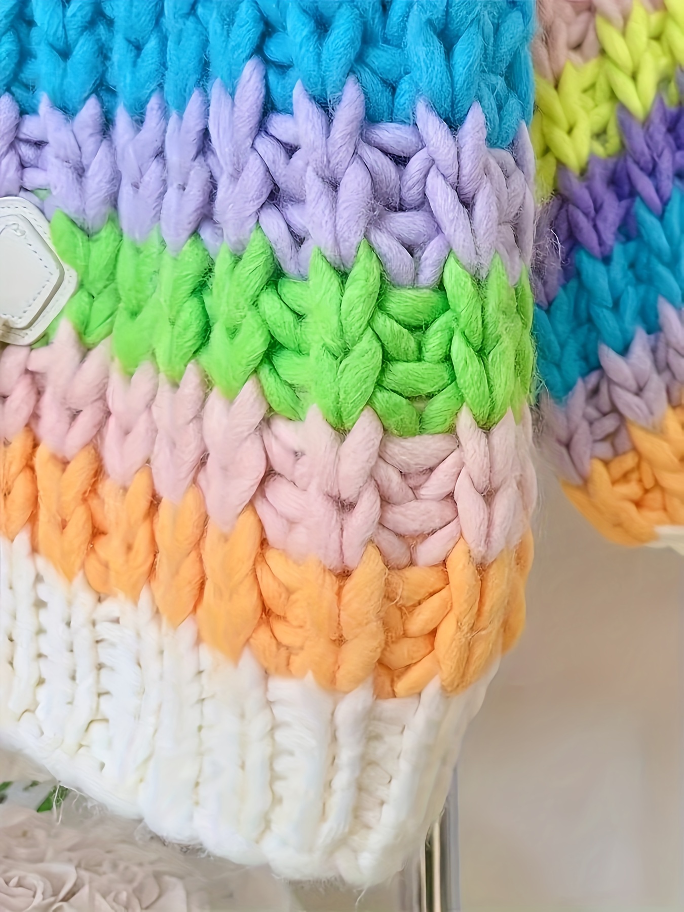 handgefertigter regenbogen strickpullover damen – Temu Germany