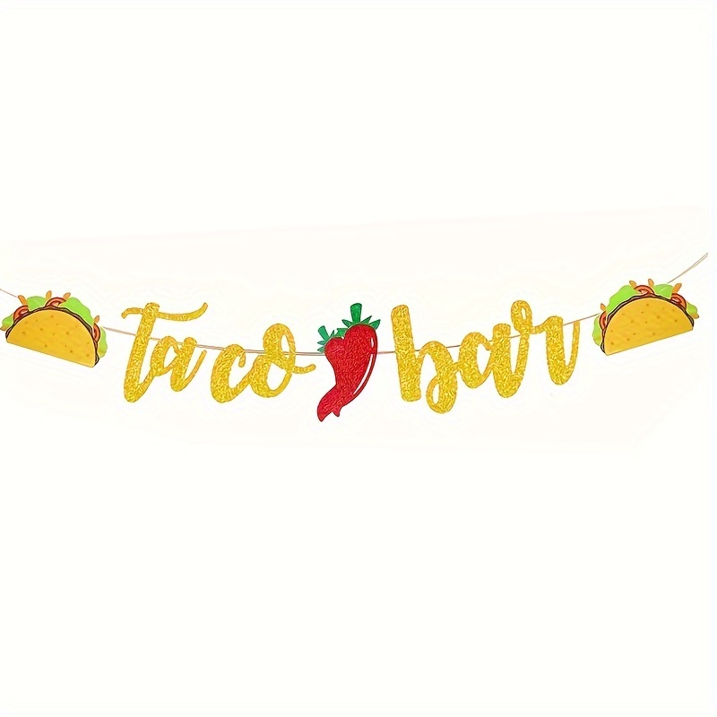 1pc, Fiesta Taco Bar Banner Garland Mexican Fiesta Party Banner With ...