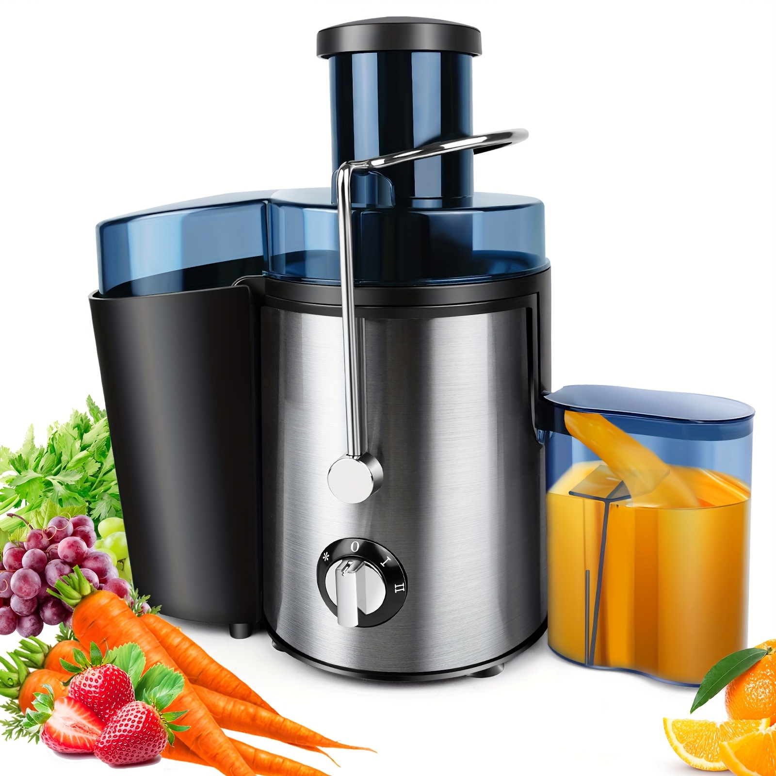 TEMU 1000w Powerful Juicer Machine Juice Maker Extractor Centrifugal Vegetable Juice Extractor Stainless Steel 500ml